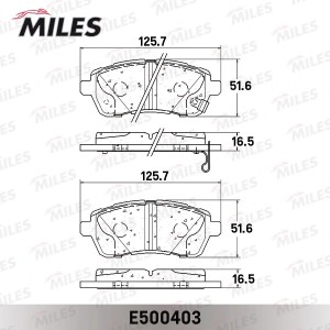 Колодки тормозные передние (Смесь CERAMIC серия PRO) FORD FIESTA 08-/MAZDA 2 07- E500403 MILES