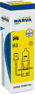 Лампа 12V H3 55W PK22s +50% Range Power 50+ NARVA 483353000 NARVA