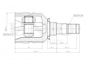 ШРУС внутренний TOYOTA Avensis (03-08) левый комплект UNIO CVJ-30028 UNIO