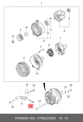 Болт HYUNDAI KIA OE 3746222000 HYUNDAI KIA