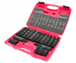 Набор вставок ударных 3/4" TORX T60-T100, E18-E24, HEX H17-H24 с адаптерами 3/4" JTC-J616C JTC TOOLS