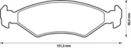 Колодки тормозные передние KIA Sephia (4шт.) 572388B BENDIX JURID