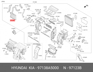 Радиатор отопителя HYUNDAI Elantra (13-),i30 (12-) KIA Ceed (12-) OE 97138A5000 HYUNDAI KIA