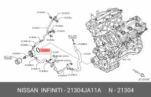 Кольцо уплотнительное маслоохладителя 21304-JA11A 21304-JA11A NISSAN