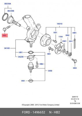 БОЛТ М12Х55 1496652 1 496 652 FORD