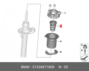 отбойник амортизатора!переднего\ BMW 3-Series/ G20/ G20N/ G21/ G21N/ G28/ G28N 31 33 6 871 808 BMW