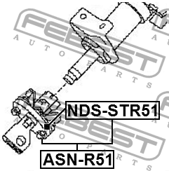 Вал карданный рулевой NISSAN PATHFINDER R51M 2005.01-2014.11 ASN-R51 ASN-R51 FEBEST