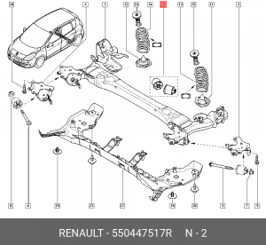 сайлентблок задней балки! к-кт 2шт.\ Renault Megane III 550447517R RENAULT