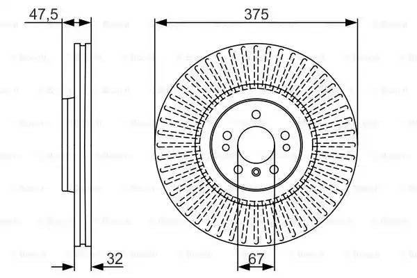 Диск тормозной MERCEDES GL (X164) передний (1шт.) BOSCH 0 986 479 A26 BOSCH