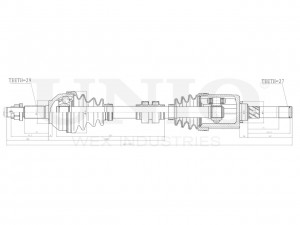 Привод в сборе передний левый CVJ-10132 UNIO