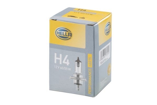 8GJ 223 498-221 ЛАМПА H4 12V 60/55W P43T +60% 8GJ223498-221 HELLA