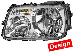 фара !левая с корректором H7/H1/PY21W/W5W/24V\ MB Actros III 08> 1EH009513-031 HELLA