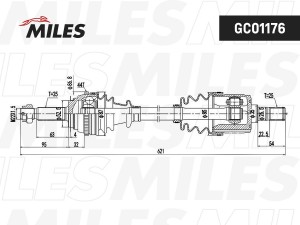 Привод в сборе левый HYUNDAI ACCENT 03- (ТАГАЗ) MT GC01176 GC01176 MILES