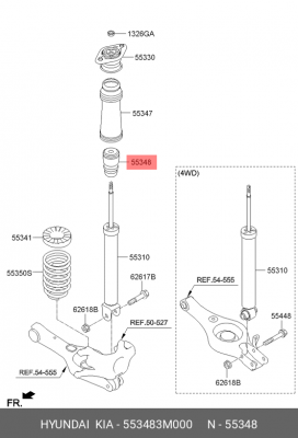 Отбойник амортизатора HYUNDAI Sonata,ix35 (10-) заднего (1шт.) OE 55348-3M000 HYUNDAI KIA
