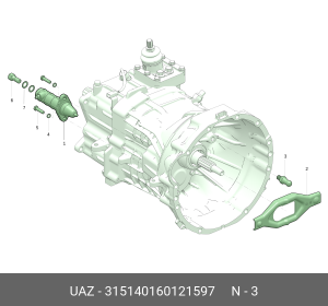Опора шаровая УАЗ-315195 вилки сцепления (ОАО УАЗ) 315140160121597 UAZ UAZ