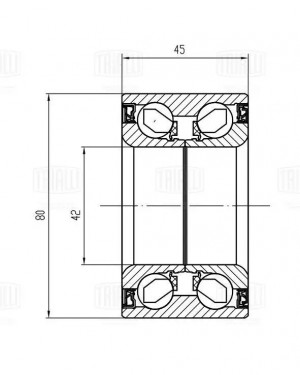 Подшипник ступицы Mazda 3 (03-) с ABS перед. (CS 1627) CS 1627 TRIALLI