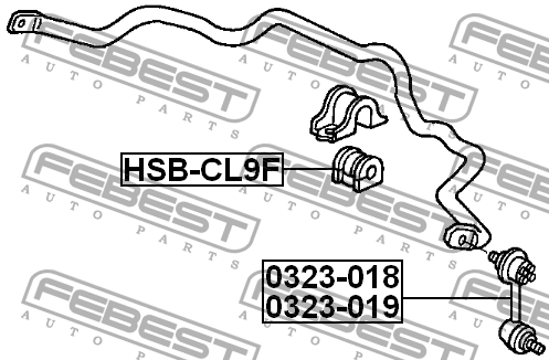 Тяга стабилизатора передн левая HONDA ACCORD CL# 2002-2008 0323-018 0323-018 FEBEST