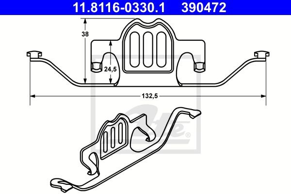 пружина прижимная !\ BMW 5/6/X5/X6 E60/E63/E70/F15/F16 2.0-5.0/d 03> 11.8116-0330.1 ATE
