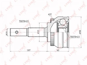 ШРУС наружный к-кт! Nissan Almera/Sunny 1.5-2.0/2.0DS AB 90-00 CO-5738A LYNXAUTO
