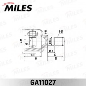 ШРУС внутренний левый KIA SOUL 08 (2008-) [GEN] GA11027 GA11027 MILES