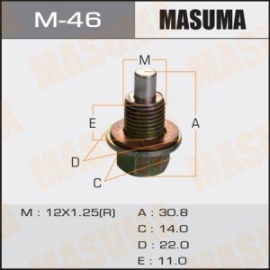 Пробка сливная NISSAN (дв.VG33,VQ35,QG18,SR16,YD22,QR20,25,KA24) картера масляно M-46 MASUMA