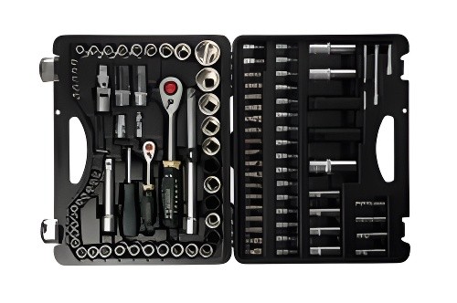 Набор головок торцевых,бит и бит-головок 1/4",1/2" 6-ти гранных 108 предметов RO RF-41082-5 ROCK FORCE