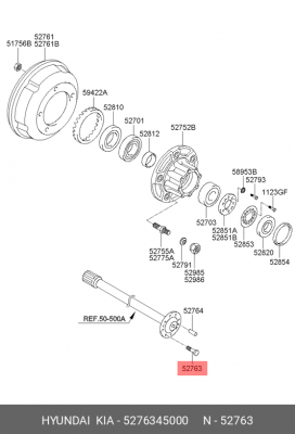 Болт ступицы HYUNDAI HD65,72,78,County задней OE 5276345000 HYUNDAI KIA