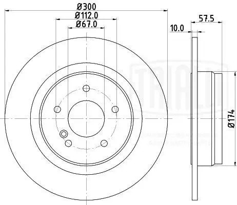 Диск торм. Mercedes C (W204) (07-) зад. d=300 AMG (DF 150114)  2шт DF 150114 TRIALLI