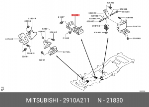 Опора КПП MITSUBISHI L200 OE 2910A211 MITSUBISHI