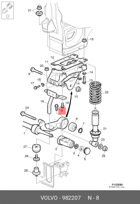 Болт фланцевый M12х60мм 10.9 982207 VOLVO