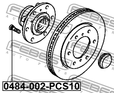 Шпилька колесная MITSUBISHI PAJERO II-IV (10 шт. в упаковке) 0484-002-PCS10 0484-002-PCS10 FEBEST