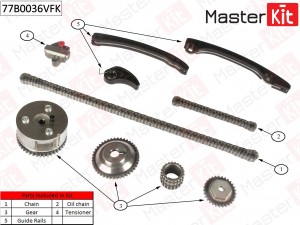 Комплект цепи ГРМ NISSAN 1.6i HR16DE 10- Full  77B0036VFK 77B0036VFK MASTER KIT