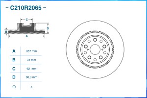 Тормозной диск передний C210R2065 C210R2065 CWORKS