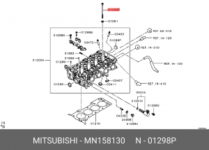болт ГБЦ!\ Mitsubishi MN158130 MITSUBISHI