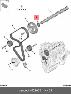 сальник р/в!\ Peugeot 307/406/806/807, Citroen C5/Dispatch/Evasion 2.0HDi 99> 0236 75 CITROEN PEUGEOT