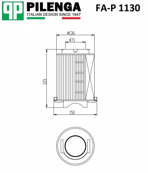 Фильтр воздушный GOLF, PASSAT, OCTAVIA, SUPERB, YETI FA-P1130 FA-P 1130 PILENGA