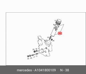 Фильтр масляный MERCEDES S (W202),C (W203),E (W210,W12),Vito (W638),Sprinter OE A 104 180 01 09 MERCEDES BENZ