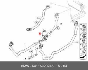 водяная помпа дополнительная!\ BMW E87/E90 all 64 11 6 928 246 BMW
