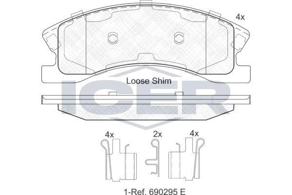 182075 колодки дисковые передние !\ Jeep Grand Cherokee II 4.0i-3.1TD 02> 182075 ICER