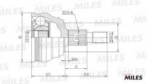 ШРУС наружный AUDI A3/VW G3/G4/PASSAT/SKODA OCTAVIA 1.4-2.9 91-06 (GKN 302963) G GA20021 MILES