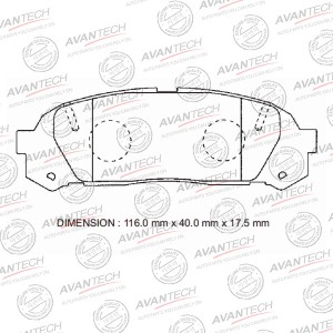 Колодки тормозные дисковые Avantech задние  (противоскрипная пластина в компл.) AV443 AVANTECH