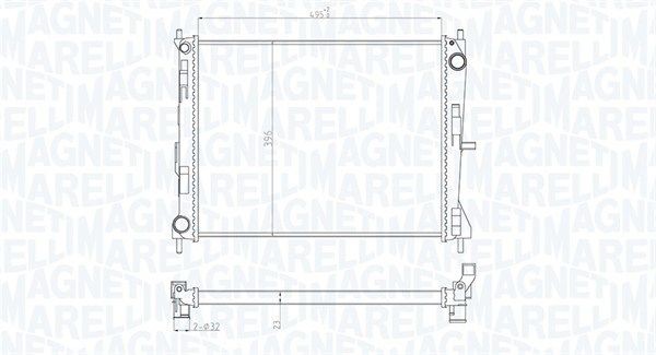 Радиатор, охлаждения двигателя NISSAN MICRA 1.5 dCi/|NISSAN NOTE (E11) (06-) 1.5 350213165300 MAGNETI MARELLI