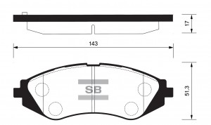Колодки тормозные DAEWOO NEXIA/LANOS R14 00-/EVANDA 05- передние SP1077 SP1077 SANGSIN