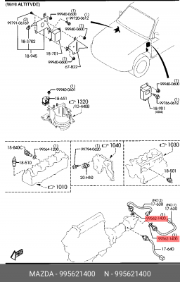 Кольцо уплотнительное MAZDA 3 (03-06) пробки сливной OE 995621400 MAZDA