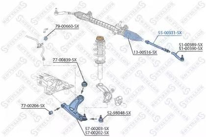 тяга рулевая! L238 M14x1.5\ Citroen C1 05> 55-00331-SX STELLOX