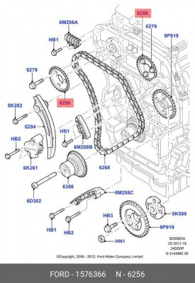 Шестерня FORD Transit PEUGEOT Boxer CITROEN Jumper FIAT Ducato (06-) распредвала 1576366 FORD