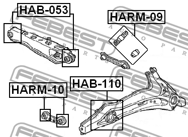Сайлентблок задн рычага HONDA CR-V RD1/RD2 1997-2001 HAB-110 HAB-110 FEBEST
