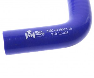 Патрубок ГАЗ-3302 ЕВРО-3 отопителя синий силикон MEGAPOWER 81012005 MEGA POWER