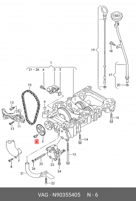 Болт VW AUDI SEAT SKODA OE N 903 554 05 VAG
