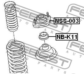 Опора амортизатора задняя NISSAN MICRA K11E 1992.08-2002.11 NSS-003 NSS-003 FEBEST